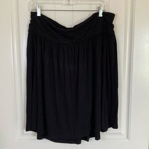 Lane Bryant Womens Knit Pull On Skirt 14-16 Black‎ Stretch Lightweight Casual